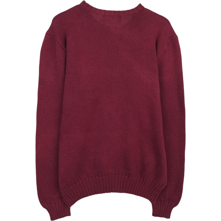 Ralph Lauren POLO by Ralph Lauren Cotton Knit Sweater Men's M Size unclear wine-red Vintage Second Hand