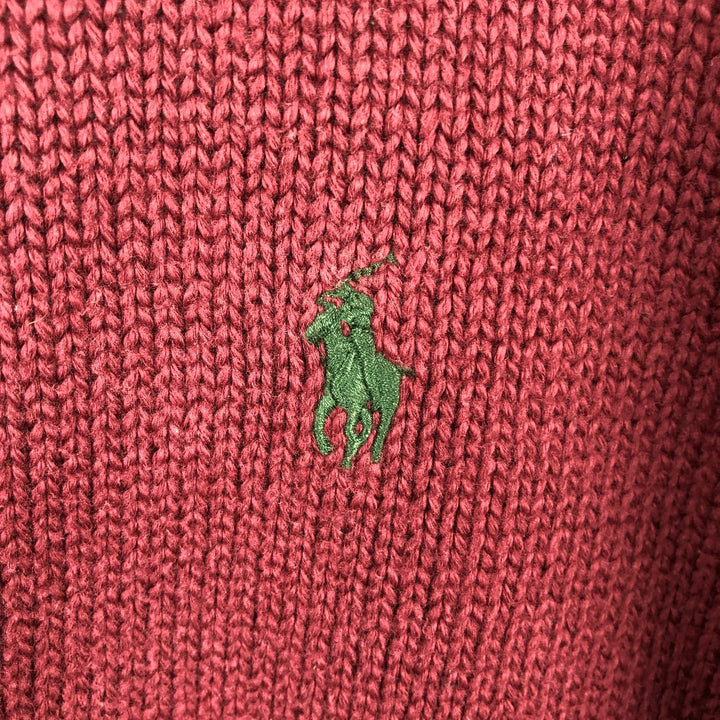 Ralph Lauren POLO by Ralph Lauren Cotton Knit Sweater Men's M Size unclear wine-red Vintage Second Hand