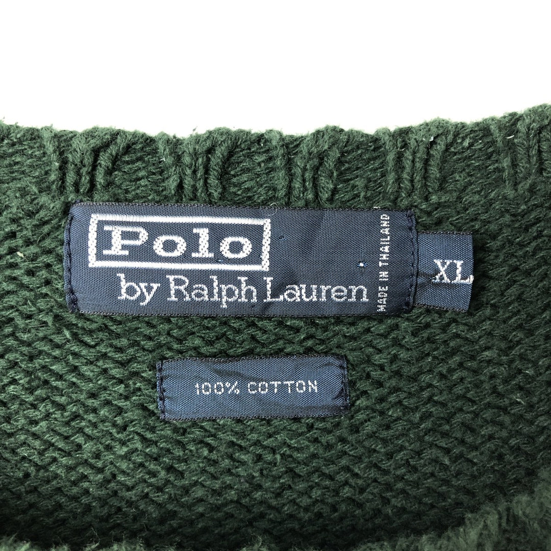 Ralph Lauren POLO by Ralph Lauren Cotton Knit Sweater Men's XL cotton green type Vintage Second Hand