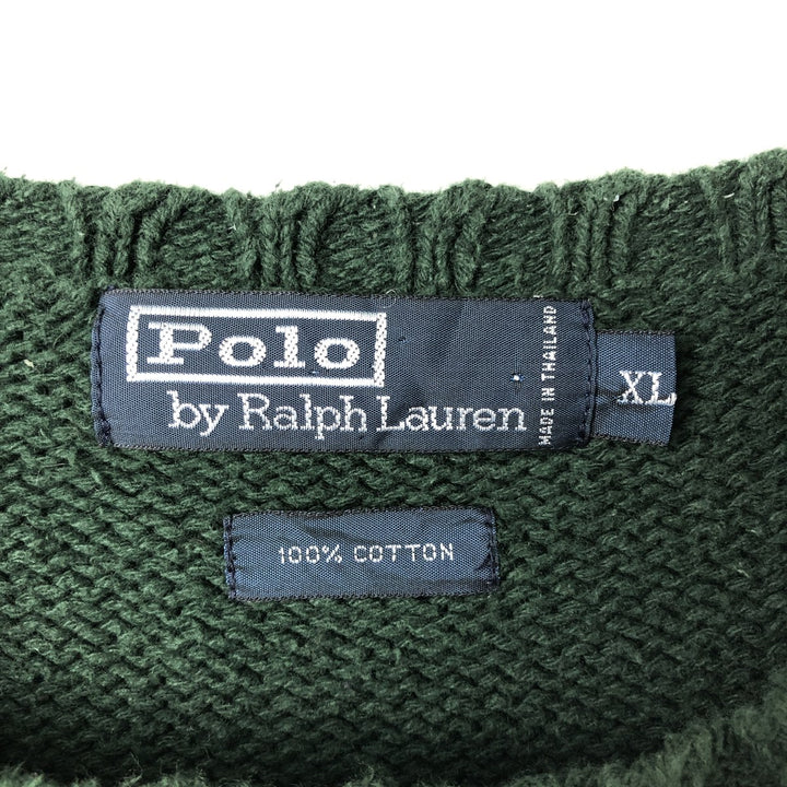 Ralph Lauren POLO by Ralph Lauren Cotton Knit Sweater Men's XL cotton green type Vintage Second Hand
