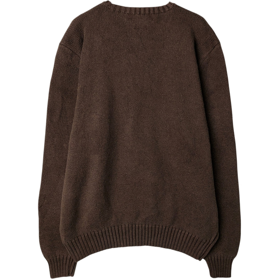 Ralph Lauren POLO by Ralph Lauren Cotton Knit Sweater Men's L size cotton brown type Vintage Second Hand