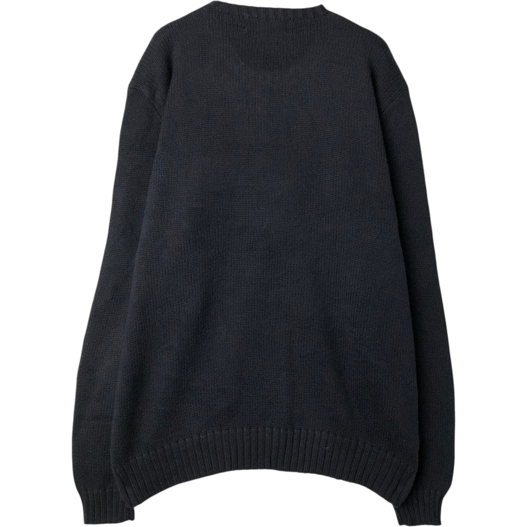 Ralph Lauren POLO by Ralph Lauren Cotton Knit Sweater Men's M Size cotton black type Vintage Second Hand