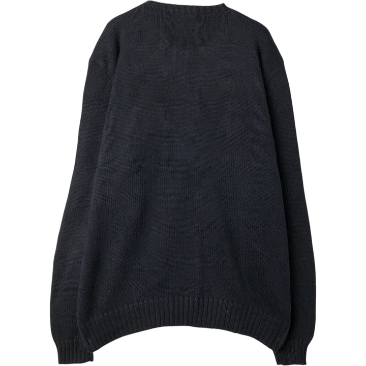 Ralph Lauren POLO by Ralph Lauren Cotton Knit Sweater Men's M Size cotton black type Vintage Second Hand