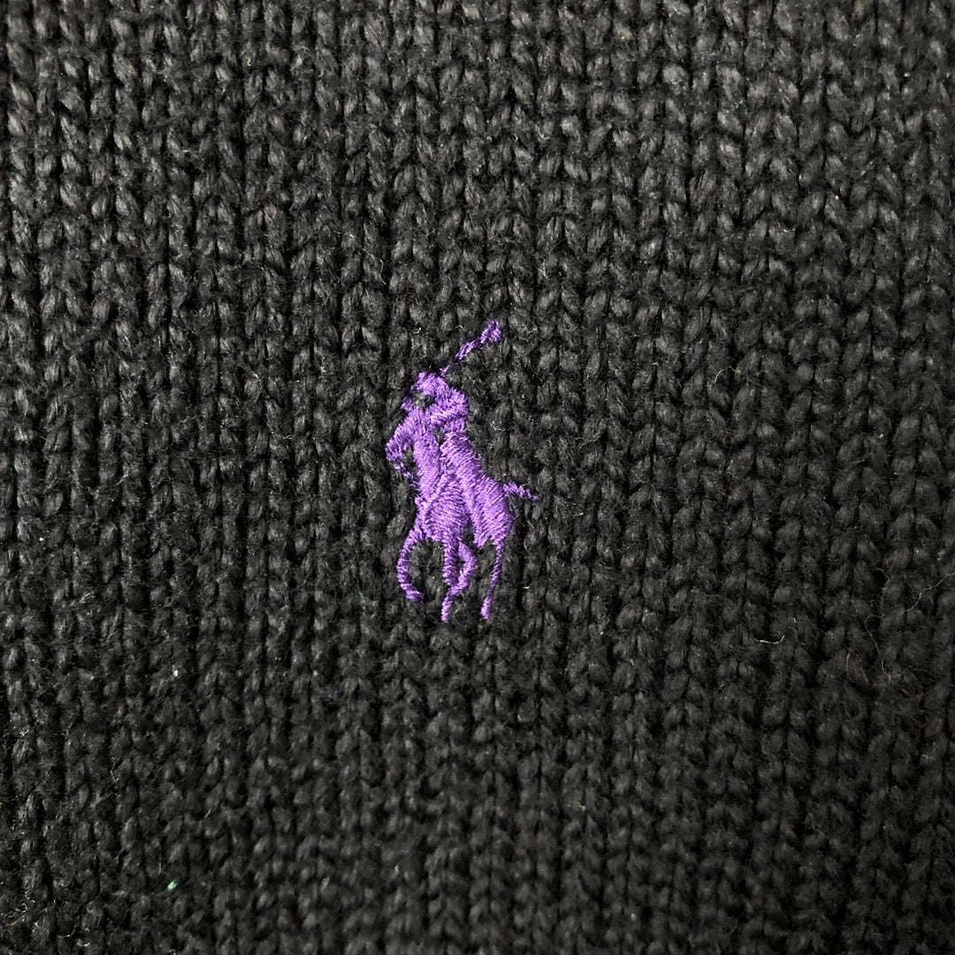 Ralph Lauren POLO by Ralph Lauren Cotton Knit Sweater Men's M Size cotton black type Vintage Second Hand