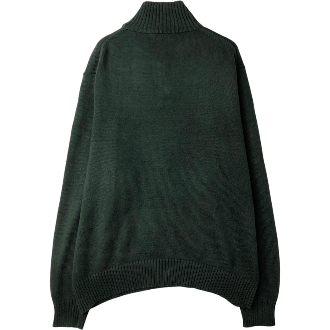 Ralph Lauren POLO RALPH LAUREN Half-Button Knit Sweater, Men's Size XL (approx.) cotton green type Vintage Second Hand