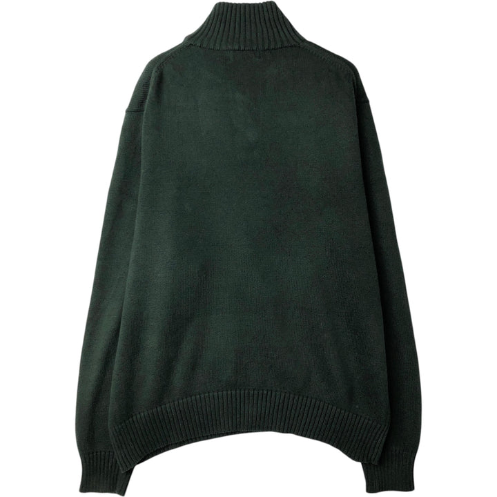 Ralph Lauren POLO RALPH LAUREN Half-Button Knit Sweater, Men's Size XL (approx.) cotton green type Vintage Second Hand