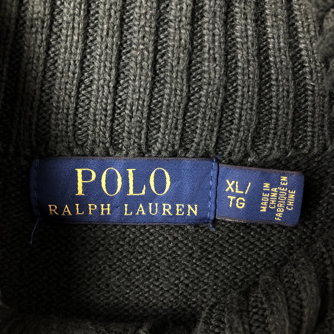 Ralph Lauren POLO RALPH LAUREN Half-Button Knit Sweater, Men's Size XL (approx.) cotton green type Vintage Second Hand