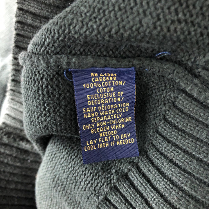 Ralph Lauren POLO RALPH LAUREN Half-Button Knit Sweater, Men's Size XL (approx.) cotton green type Vintage Second Hand