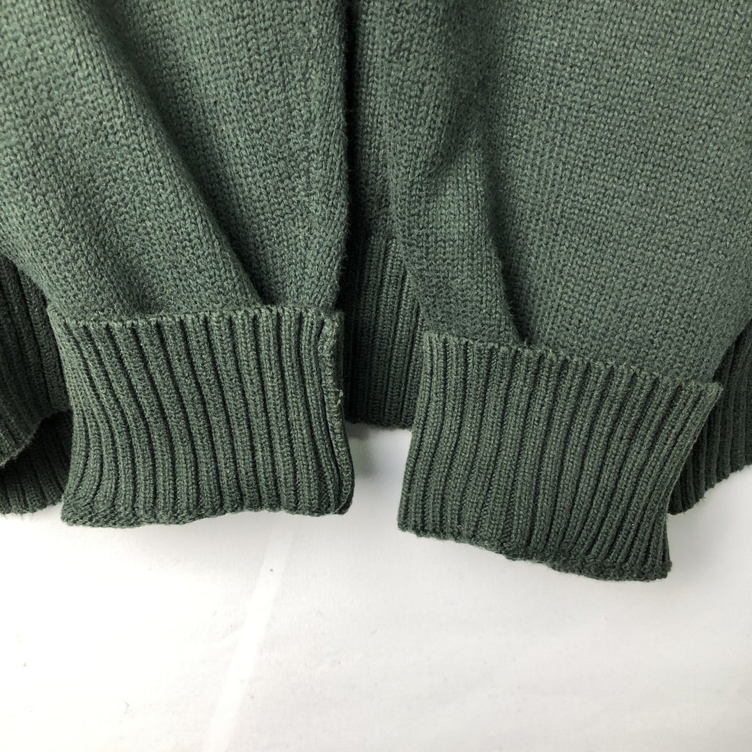 Ralph Lauren POLO RALPH LAUREN Half-Button Knit Sweater, Men's Size XL (approx.) cotton green type Vintage Second Hand