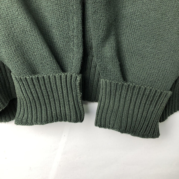 Ralph Lauren POLO RALPH LAUREN Half-Button Knit Sweater, Men's Size XL (approx.) cotton green type Vintage Second Hand