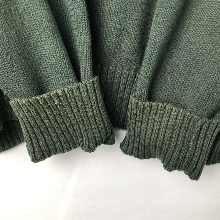 Ralph Lauren POLO RALPH LAUREN Half-Button Knit Sweater, Men's Size XL (approx.) cotton green type Vintage Second Hand