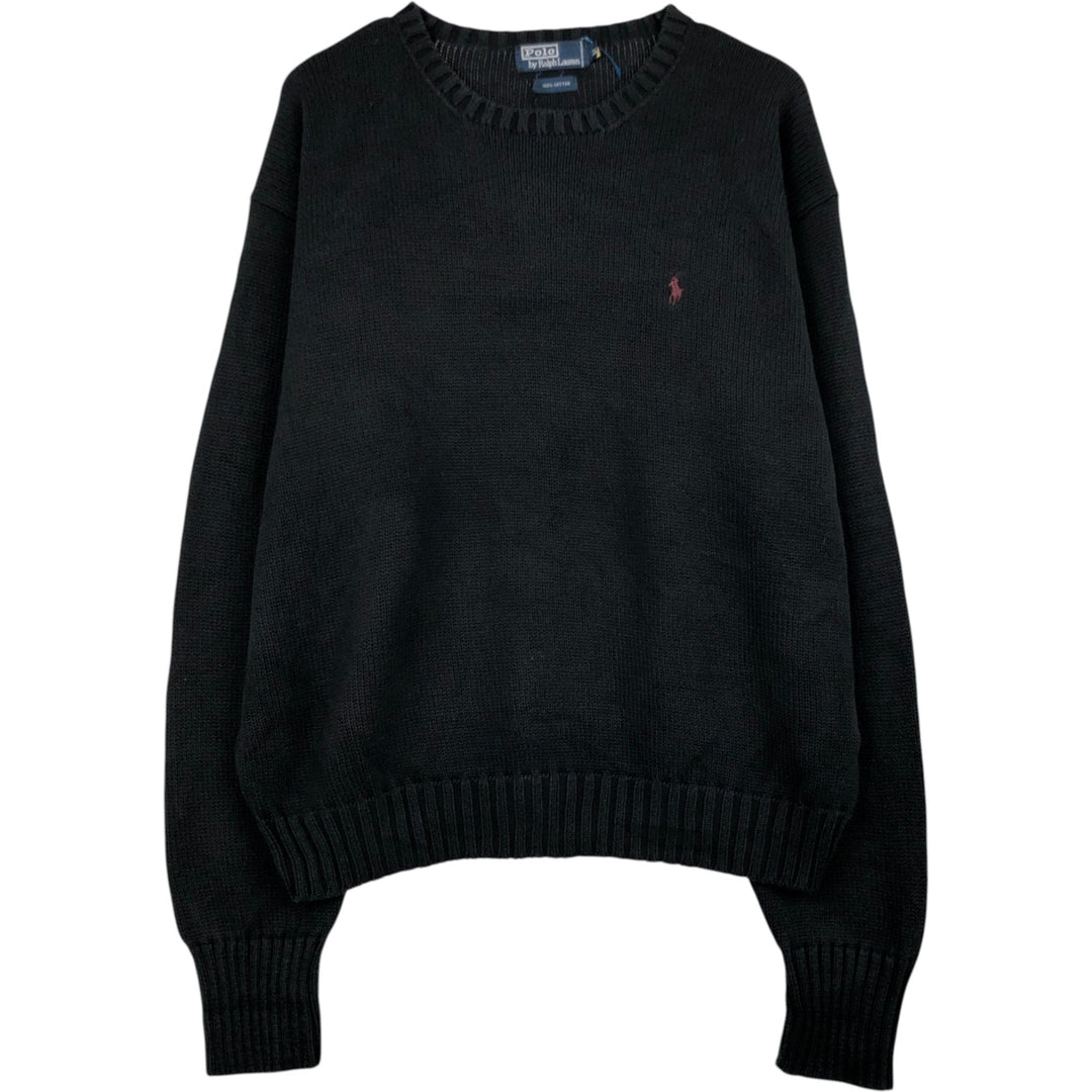 Ralph Lauren POLO by Ralph Lauren Cotton Knit Sweater Men's XL cotton black type Vintage Second Hand