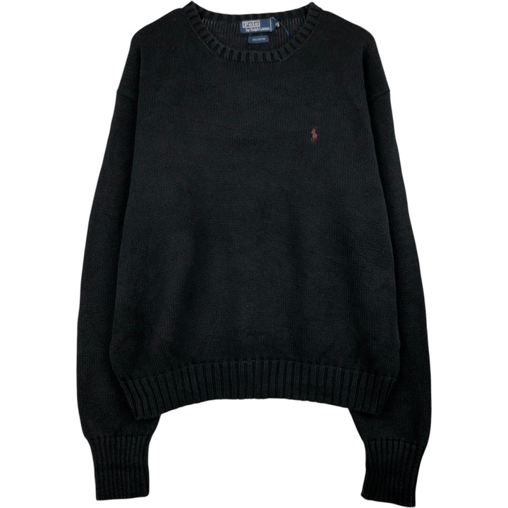Ralph Lauren POLO by Ralph Lauren Cotton Knit Sweater Men's XL cotton black type Vintage Second Hand