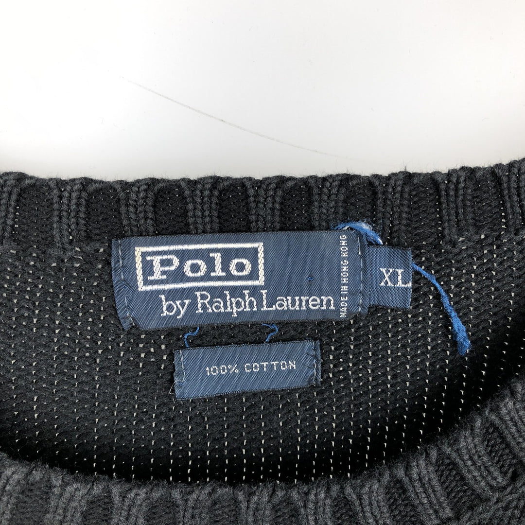 Ralph Lauren POLO by Ralph Lauren Cotton Knit Sweater Men's XL cotton black type Vintage Second Hand