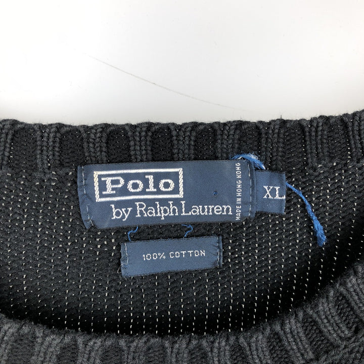 Ralph Lauren POLO by Ralph Lauren Cotton Knit Sweater Men's XL cotton black type Vintage Second Hand
