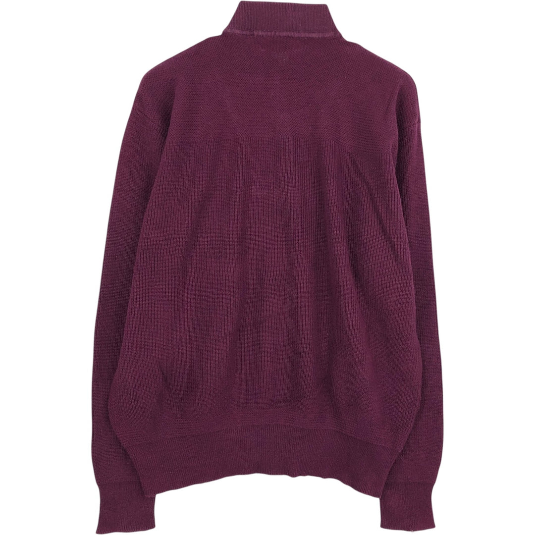 1990'S Eddie Bauer Black Tag Henley Neck Cotton Knit Sweater, Men's Size L (Equivalent), Vintage cotton red type reddish brown Vintage Second Hand