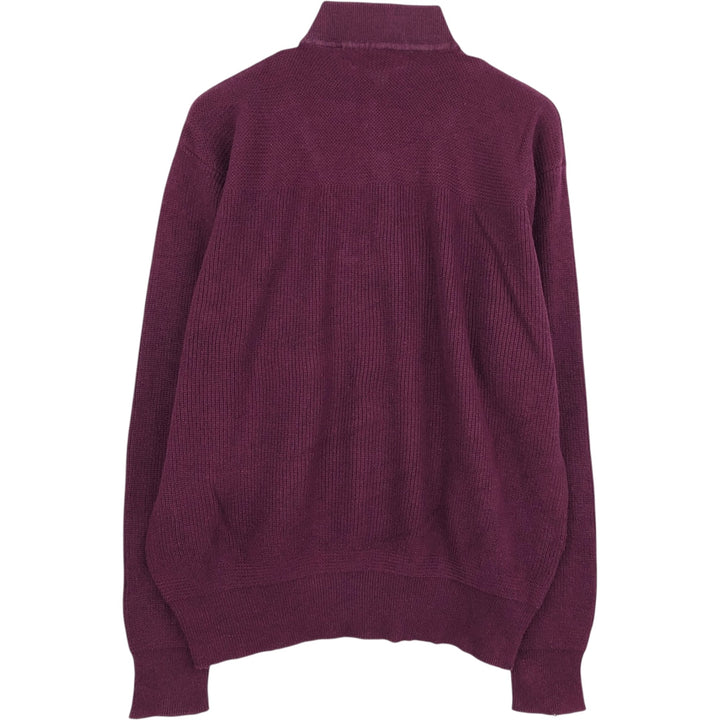 1990'S Eddie Bauer Black Tag Henley Neck Cotton Knit Sweater, Men's Size L (Equivalent), Vintage cotton red type reddish brown Vintage Second Hand