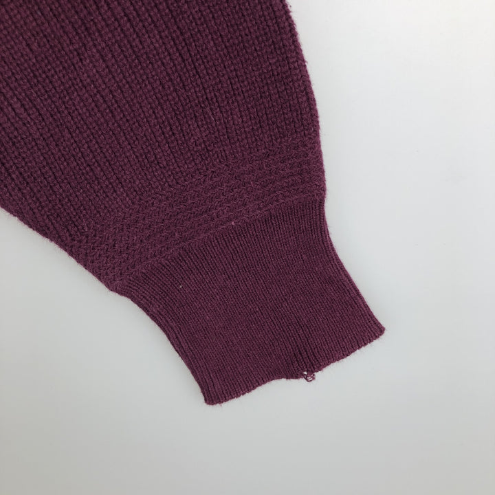 1990'S Eddie Bauer Black Tag Henley Neck Cotton Knit Sweater, Men's Size L (Equivalent), Vintage cotton red type reddish brown Vintage Second Hand