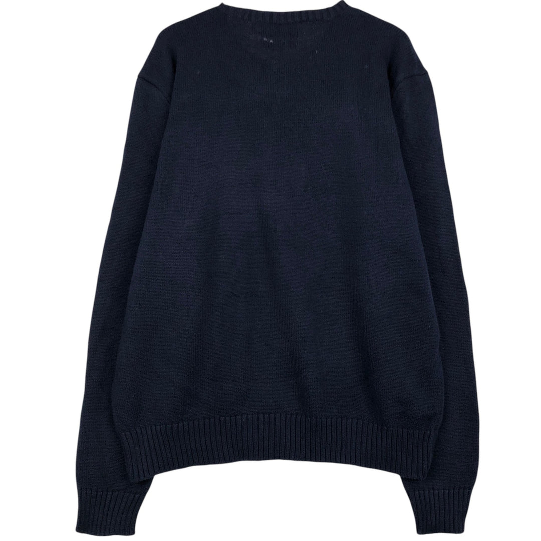 Ralph Lauren POLO by Ralph Lauren Cotton Knit Sweater Men's L size cotton navy blue type Vintage Second Hand