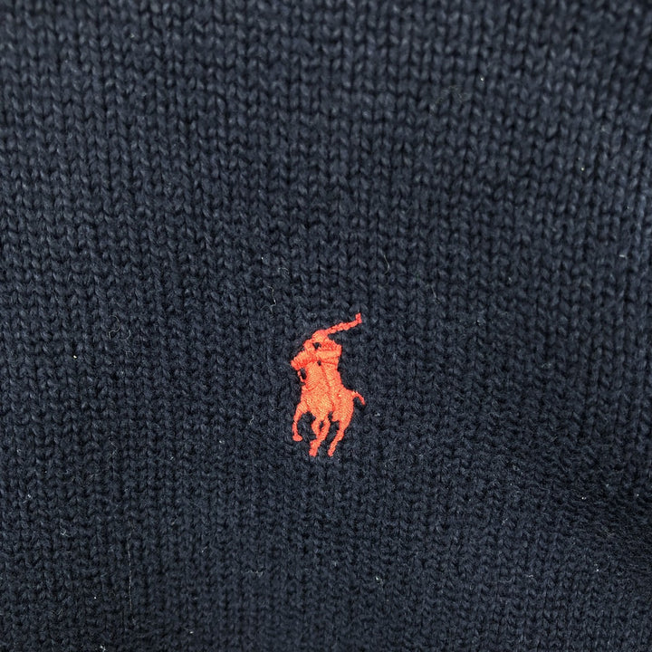 Ralph Lauren POLO by Ralph Lauren Cotton Knit Sweater Men's L size cotton navy blue type Vintage Second Hand