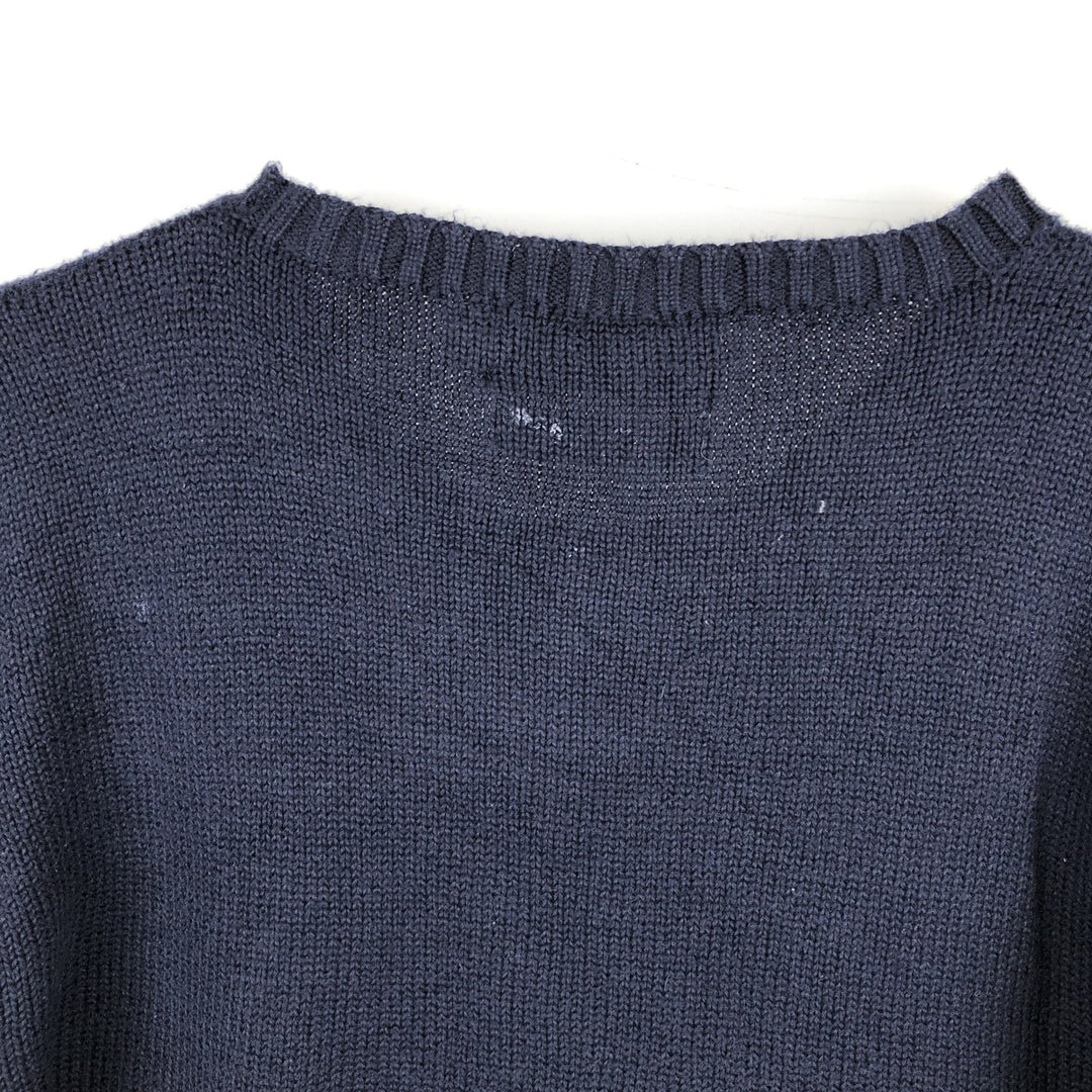 Ralph Lauren POLO by Ralph Lauren Cotton Knit Sweater Men's L size cotton navy blue type Vintage Second Hand