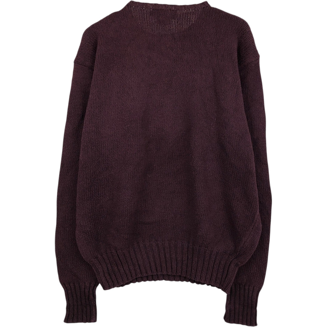 Ralph Lauren POLO by Ralph Lauren Cotton Knit Sweater Men's L size cotton wine-red Vintage Second Hand