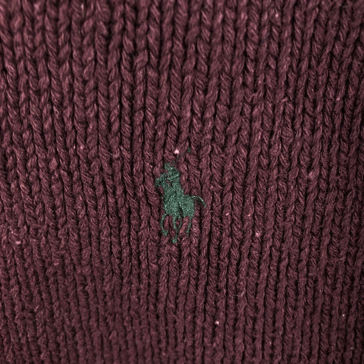 Ralph Lauren POLO by Ralph Lauren Cotton Knit Sweater Men's L size cotton wine-red Vintage Second Hand