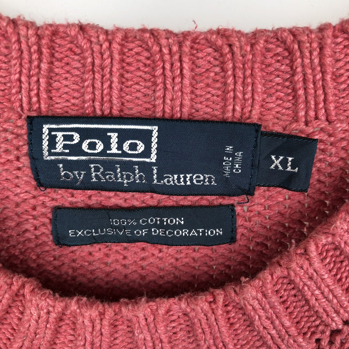 Ralph Lauren POLO by Ralph Lauren Cotton Knit Sweater Men's XL cotton pink type Vintage Second Hand