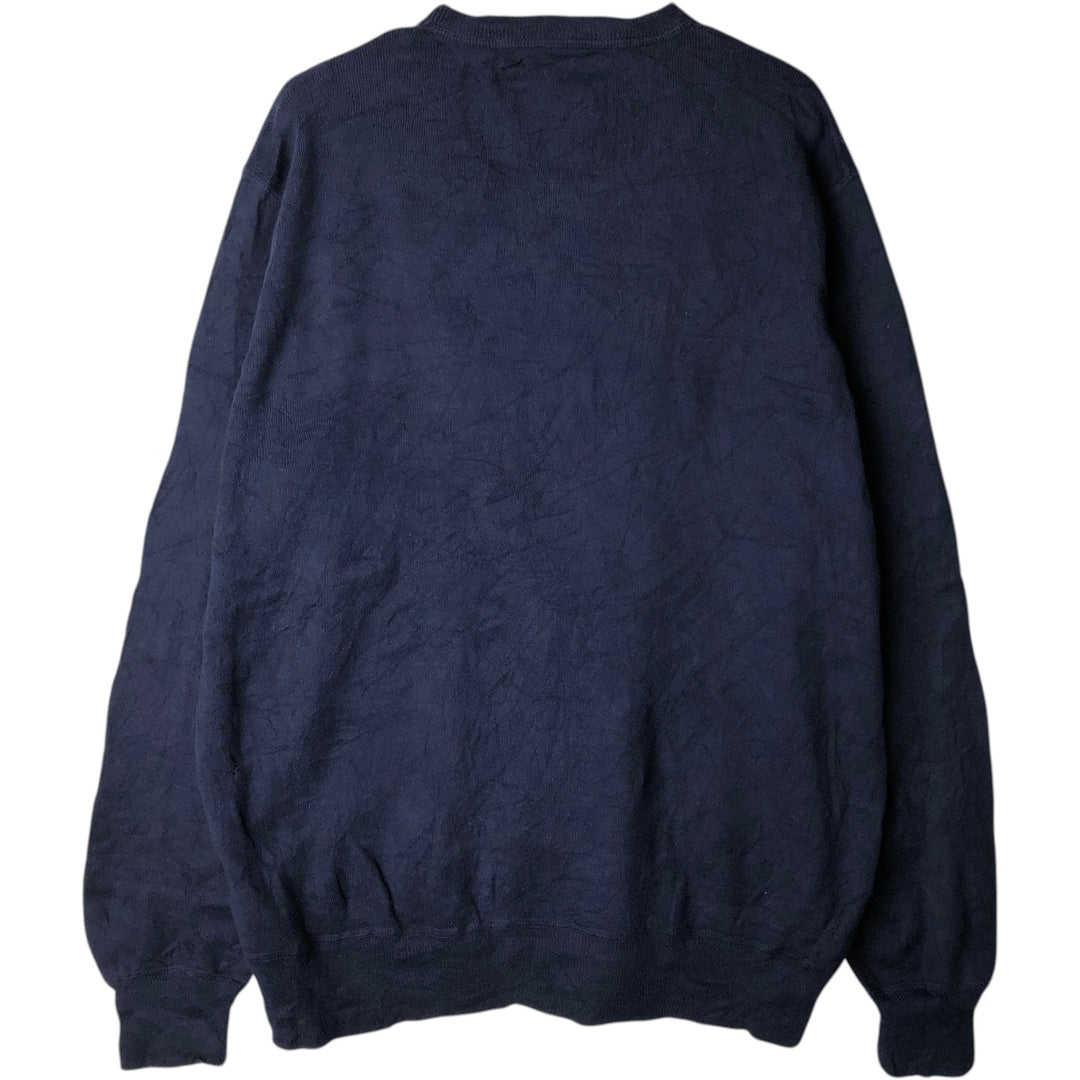 Ralph Lauren POLO by Ralph Lauren Cotton Knit Sweater Men's L size cotton navy blue type Vintage Second Hand