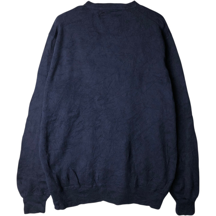 Ralph Lauren POLO by Ralph Lauren Cotton Knit Sweater Men's L size cotton navy blue type Vintage Second Hand