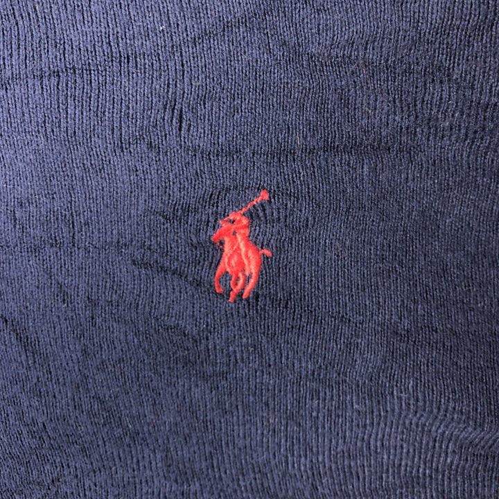 Ralph Lauren POLO by Ralph Lauren Cotton Knit Sweater Men's L size cotton navy blue type Vintage Second Hand
