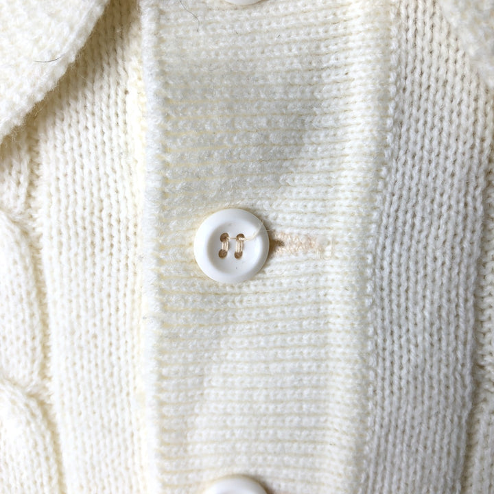 KING ROAD Plain Polo Knit Sweater, Men's Size L (approx.) acrylic unbleached Vintage Second Hand