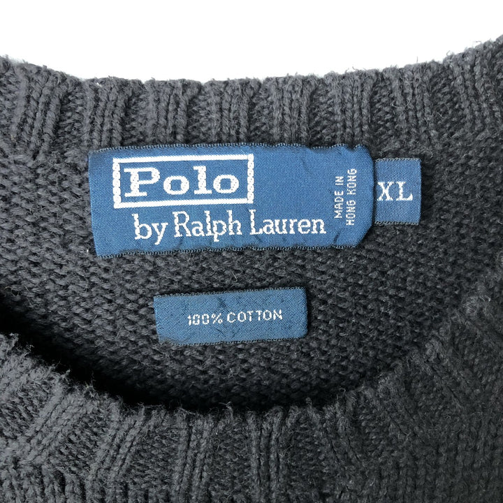 Ralph Lauren POLO by Ralph Lauren Cotton Knit Sweater Men's XL cotton black type Vintage Second Hand