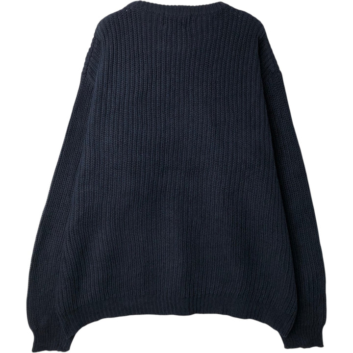 1990'S Eddie Bauer Rib-Knit Cotton Sweater, Made in Australia, Men's Size XL (Equivalent), Vintage cotton black type Vintage Second Hand