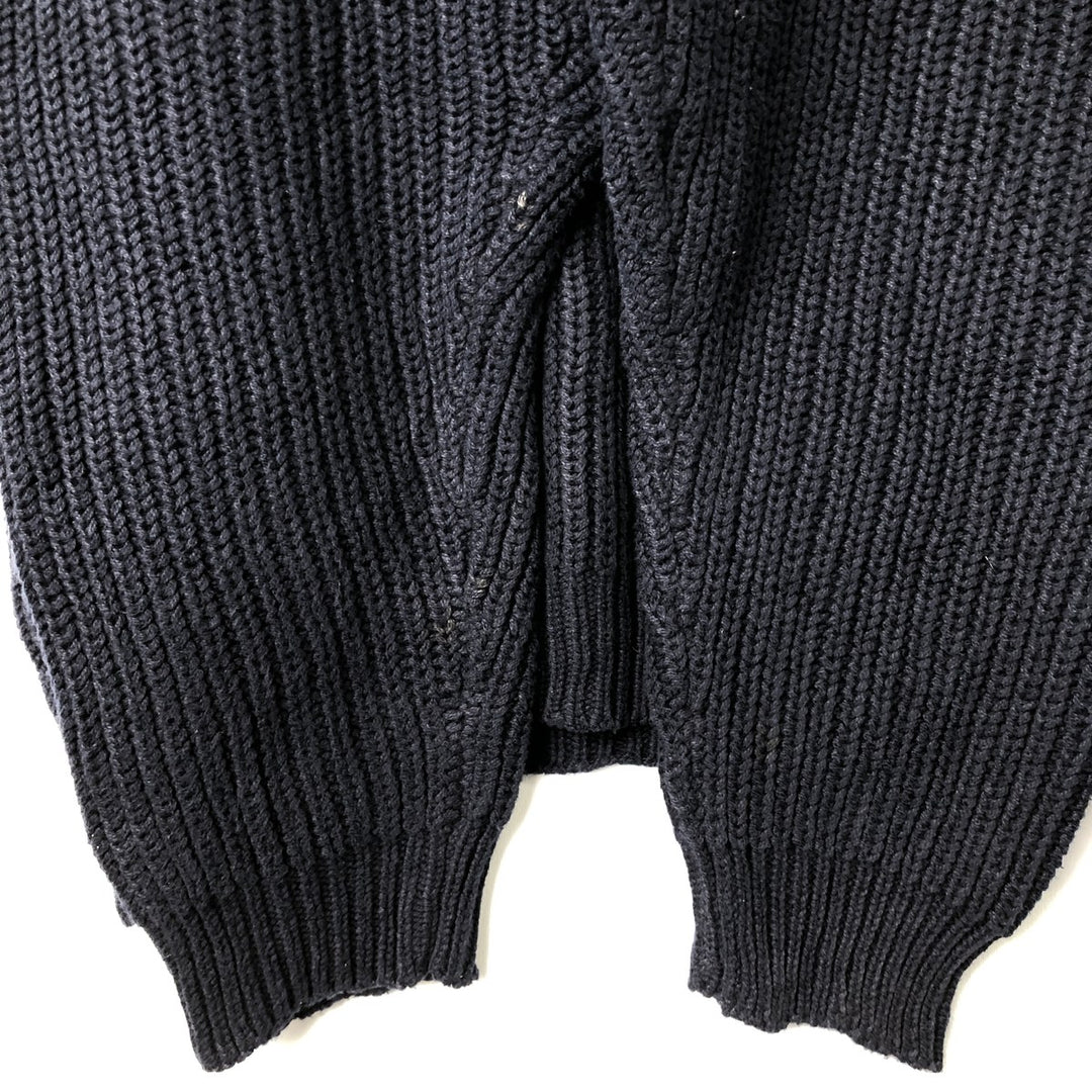 1990'S Eddie Bauer Rib-Knit Cotton Sweater, Made in Australia, Men's Size XL (Equivalent), Vintage cotton black type Vintage Second Hand