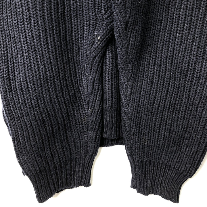 1990'S Eddie Bauer Rib-Knit Cotton Sweater, Made in Australia, Men's Size XL (Equivalent), Vintage cotton black type Vintage Second Hand