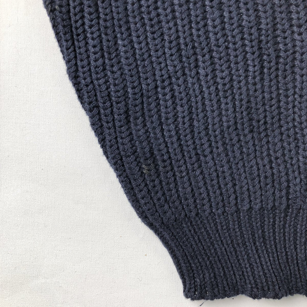 1990'S Eddie Bauer Rib-Knit Cotton Sweater, Made in Australia, Men's Size XL (Equivalent), Vintage cotton black type Vintage Second Hand