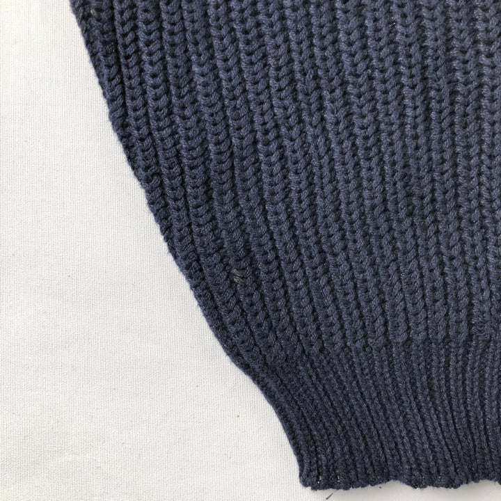 1990'S Eddie Bauer Rib-Knit Cotton Sweater, Made in Australia, Men's Size XL (Equivalent), Vintage cotton black type Vintage Second Hand