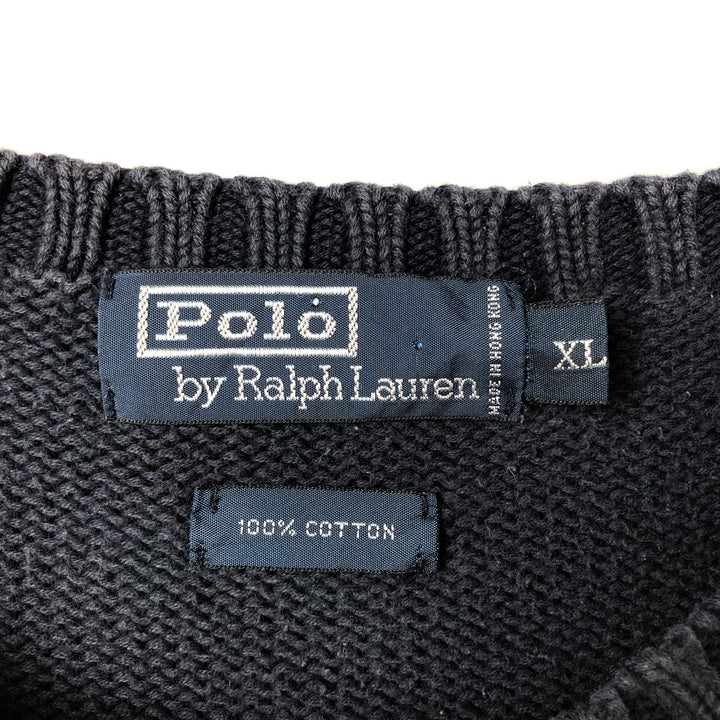 Ralph Lauren POLO by Ralph Lauren Cotton Knit Sweater Men's XL cotton navy blue type Vintage Second Hand