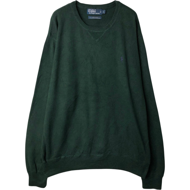 Ralph Lauren POLO by Ralph Lauren Cotton Knit Sweater Men's L size cotton green type Vintage Second Hand