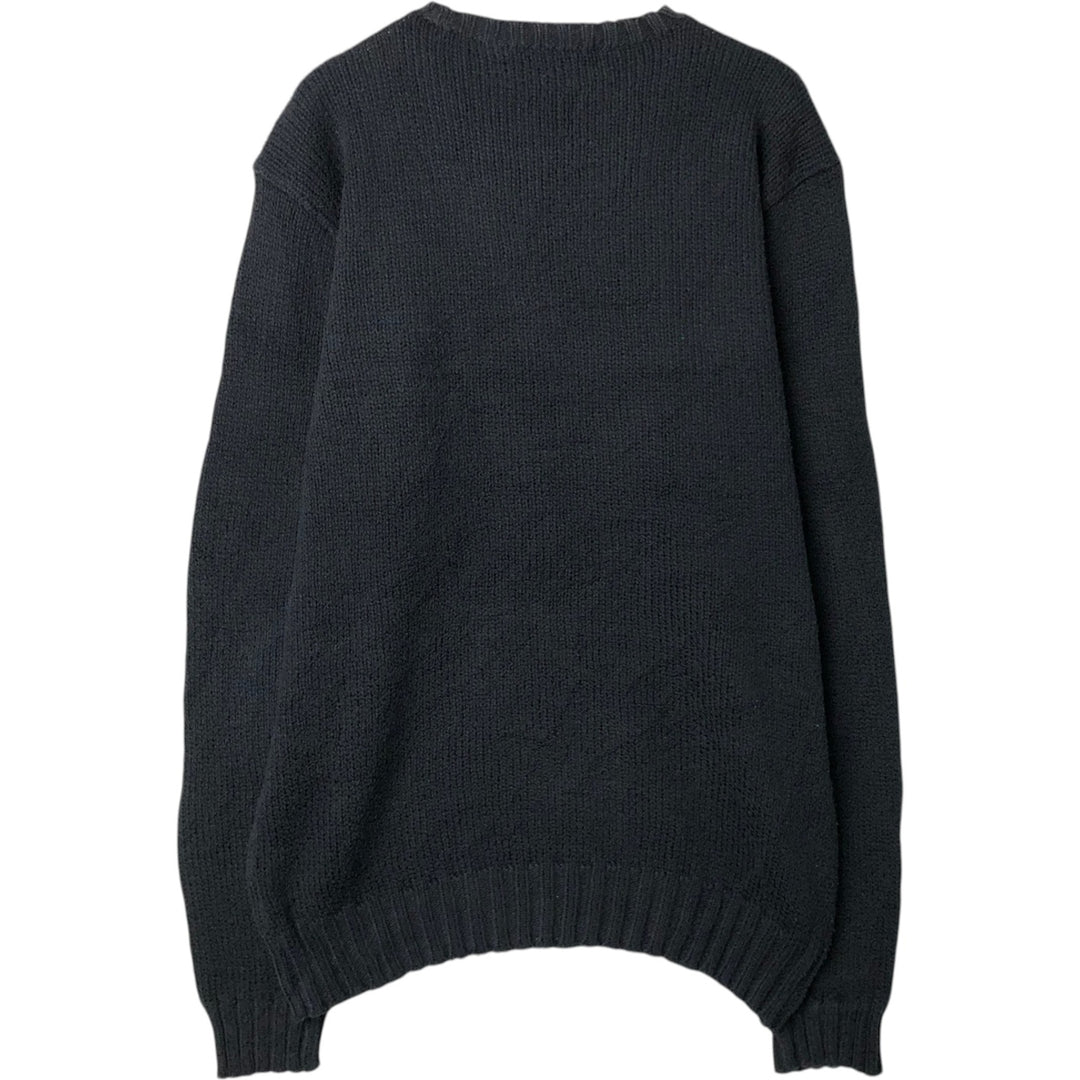 Ralph Lauren POLO by Ralph Lauren Cotton Knit Sweater Men's M Size cotton black type Vintage Second Hand