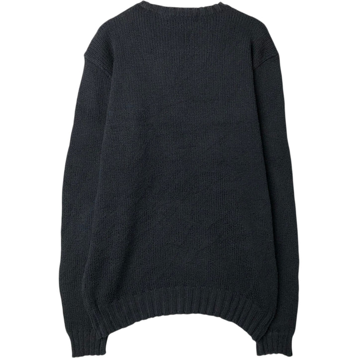 Ralph Lauren POLO by Ralph Lauren Cotton Knit Sweater Men's M Size cotton black type Vintage Second Hand