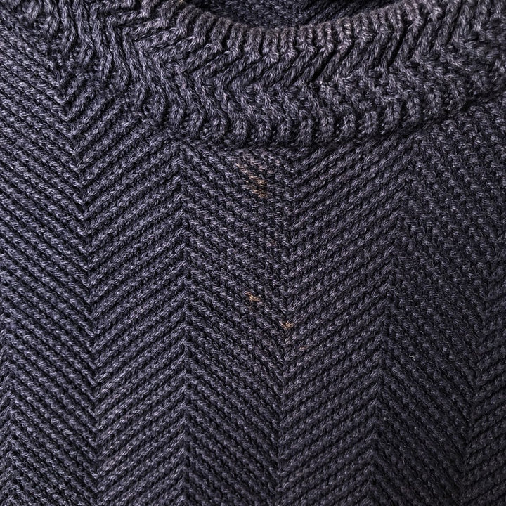 Ralph Lauren CHAPS herringbone cotton knit sweater, men's size M cotton navy blue type Vintage Second Hand