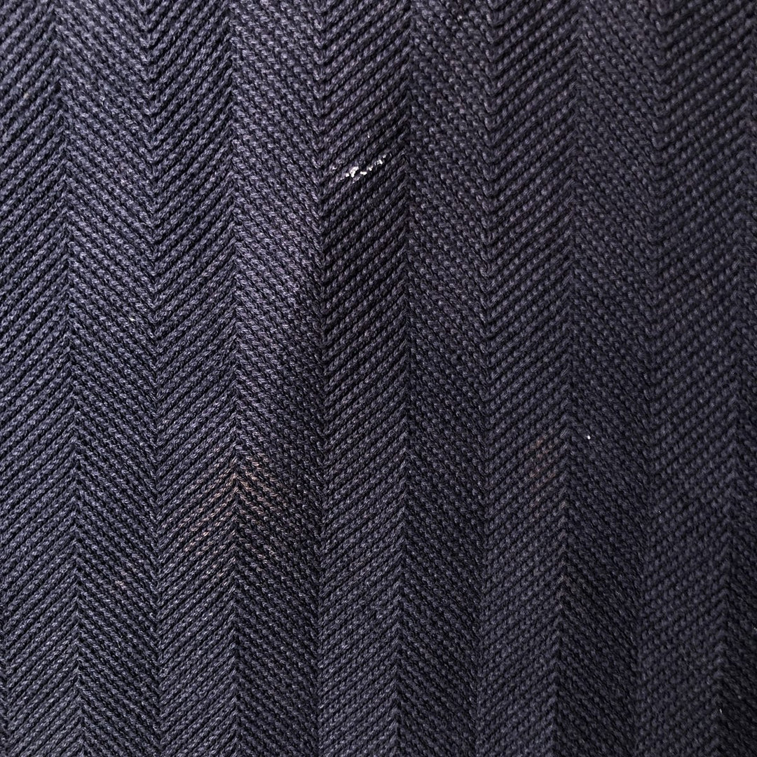Ralph Lauren CHAPS herringbone cotton knit sweater, men's size M cotton navy blue type Vintage Second Hand