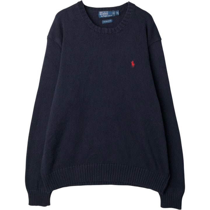 Ralph Lauren POLO by Ralph Lauren Cotton Knit Sweater Men's XL Pima Cotton navy blue type Vintage Second Hand