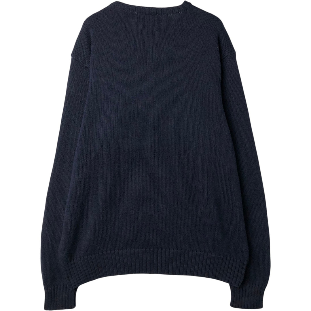 Ralph Lauren POLO by Ralph Lauren Cotton Knit Sweater Men's XL Pima Cotton navy blue type Vintage Second Hand