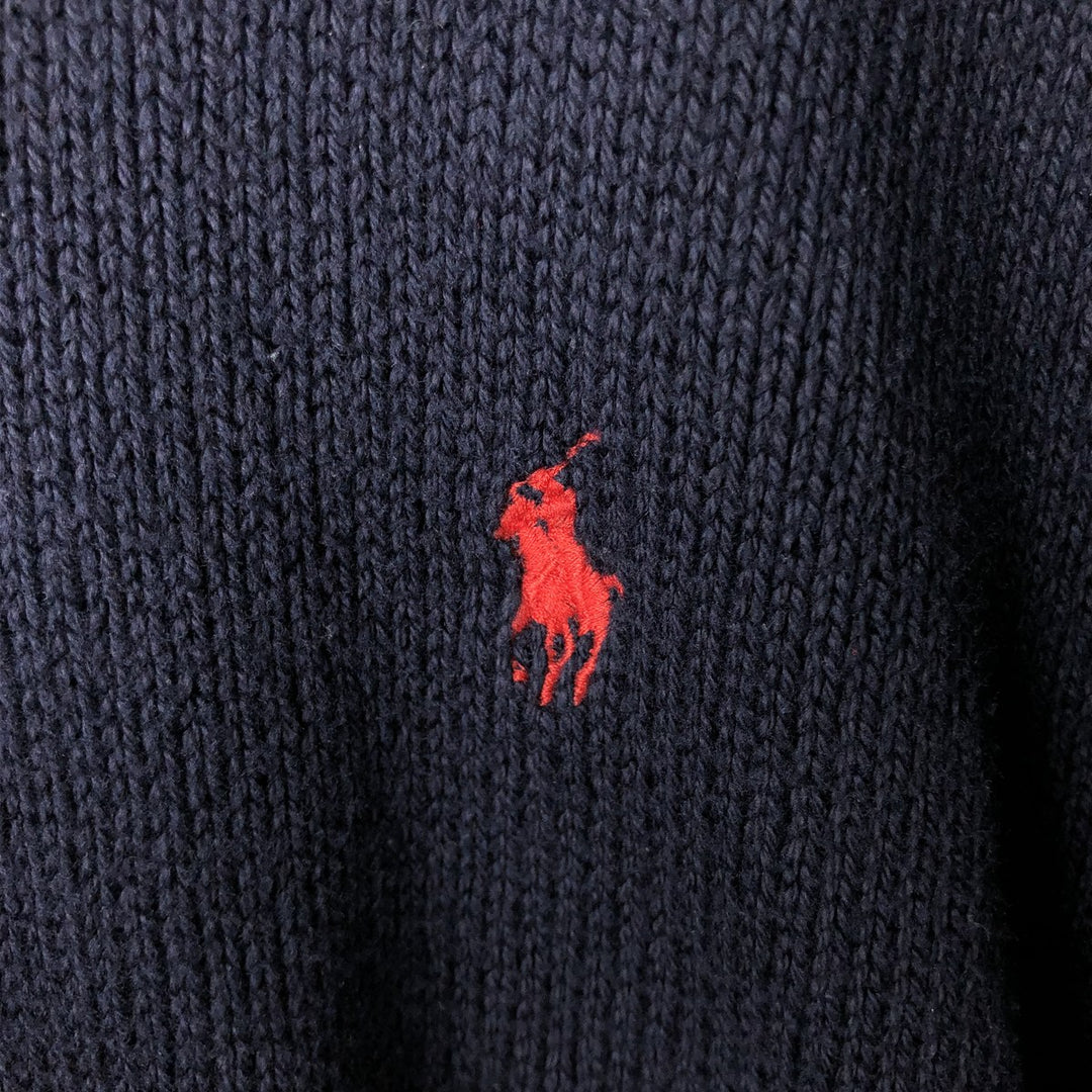 Ralph Lauren POLO by Ralph Lauren Cotton Knit Sweater Men's XL Pima Cotton navy blue type Vintage Second Hand