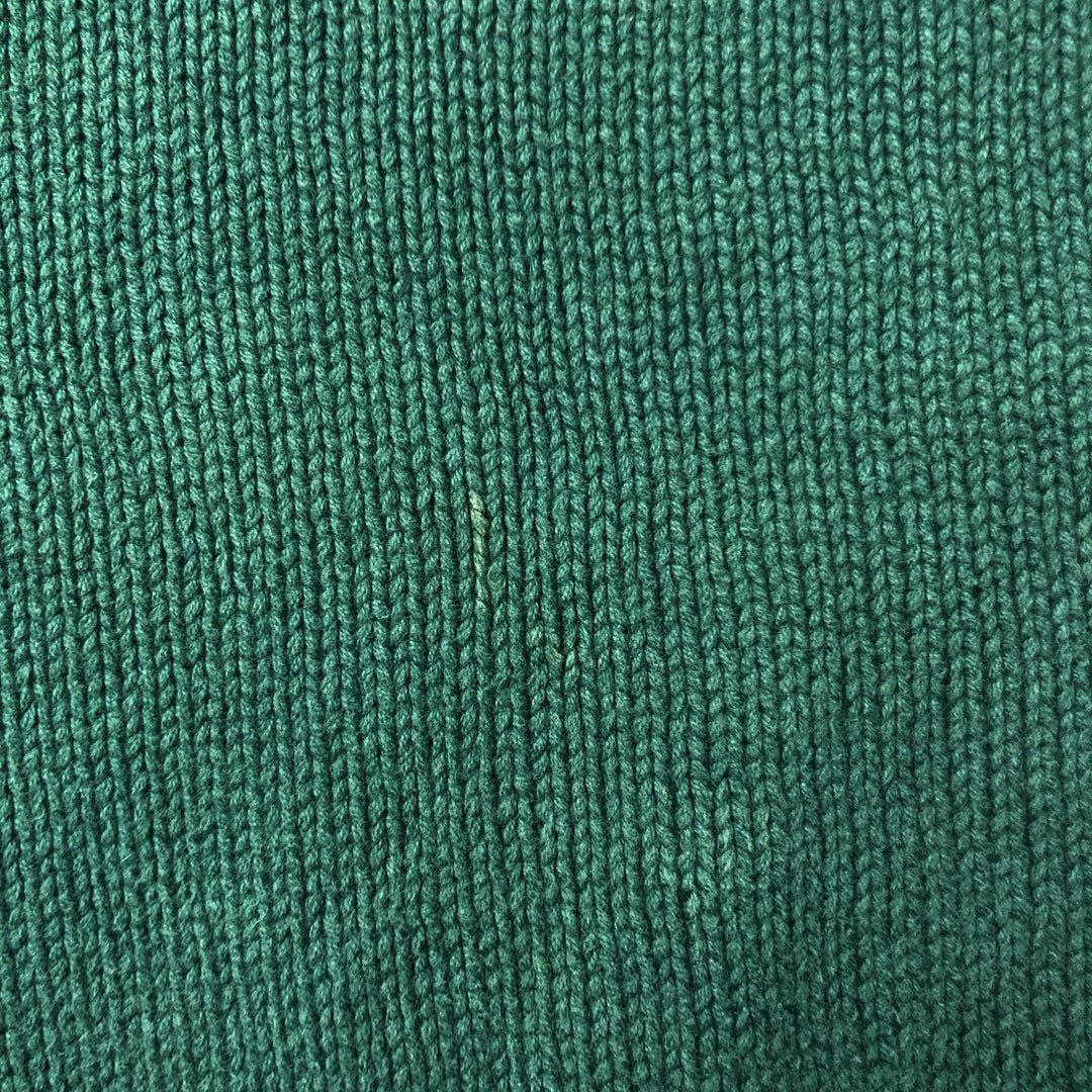 80s-90'S Eddie Bauer cotton knit sweater, men's size L equivalent, vintage, black tag. cotton green type Vintage Second Hand