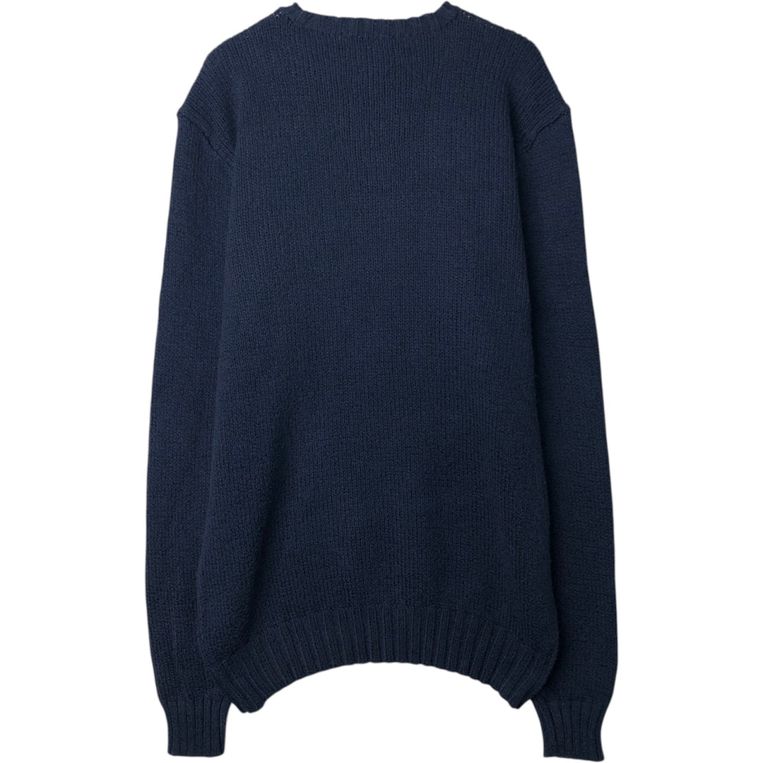 Ralph Lauren POLO by Ralph Lauren Cotton Knit Sweater Men's M Size cotton navy blue type Vintage Second Hand
