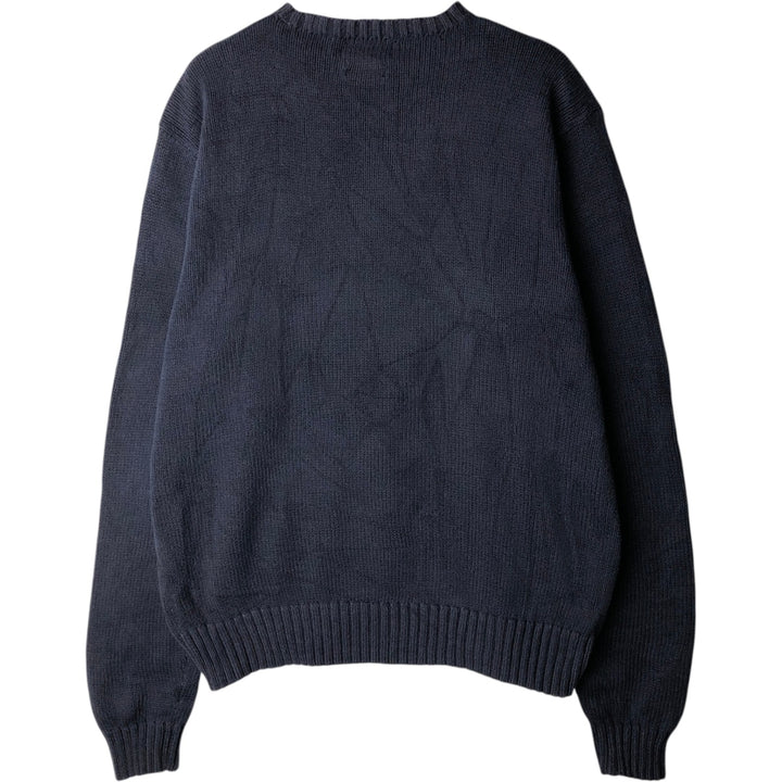 Ralph Lauren POLO by Ralph Lauren Cotton Knit Sweater Men's L size Pima Cotton navy blue type Vintage Second Hand